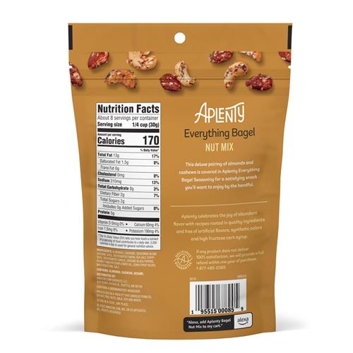 Aplenty Everything Bagel Nut Mix, 8 Oz