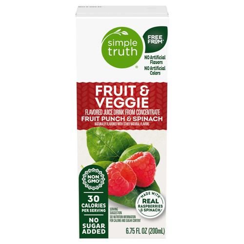 Simple Truth Fruit Punch Spinach Kids Juice Boxes 8 ct