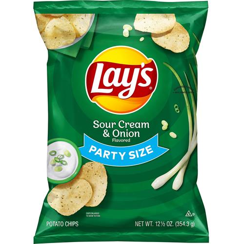 Lays Potato Chips, Sour Cream & Onion Flavored, 12.5 Oz