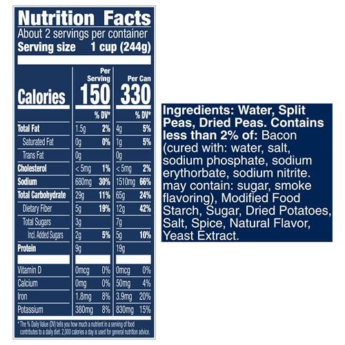 Progresso Green Split Pea Soup, Vegetable Classics Canned Soup, Gluten Free, 19 Oz