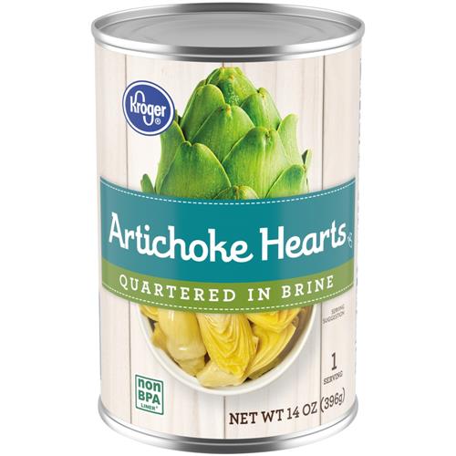 Kroger Quartered Artichoke Hearts in Brine 14 oz