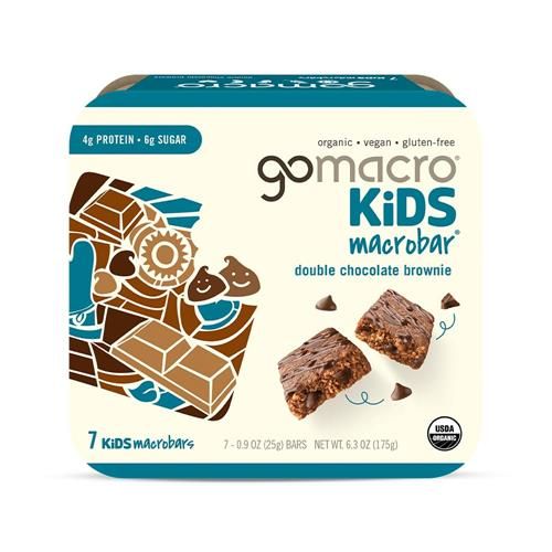 Gomacro Kids Macrobar Organic Vegan Snack Bars - Double Chocolate Brownie (0.90 Ounce Bars, 7 Count)