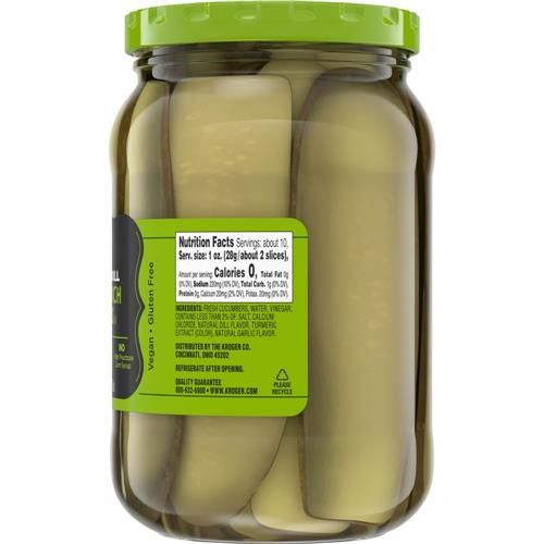 Kroger Kosher Sandwich Slims Dill Pickles 16 fl oz