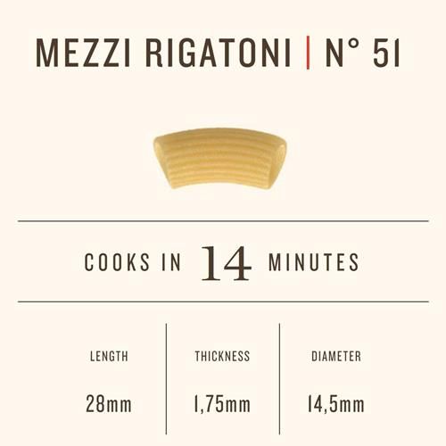 Rummo Italian Pasta Mezzi Rigatoni No.51, Always Al Dente