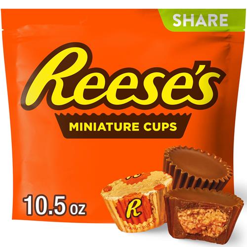 Reeses Miniatures Milk Chocolate Peanut Butter Cups, Candy Share Pack, 10.5 Oz
