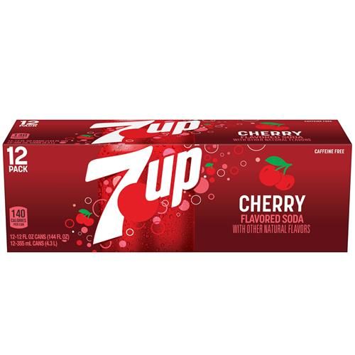 7Up Cherry Flavored Soda, 12 Fl Oz Cans, 12 Pack