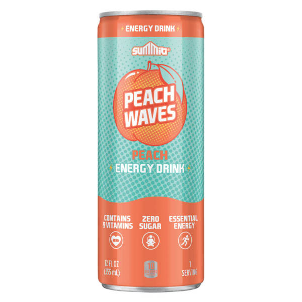Summit Peach Waves Energy Drink, 12 fl oz can
