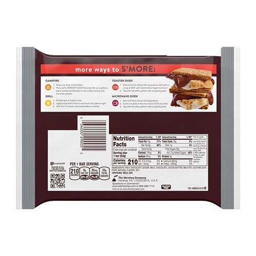 Hersheys Milk Chocolate Candy Bars, 1.55 Oz (6 Count)