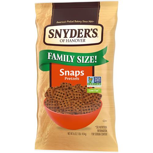 Snyders Of Hanover Pretzel Snaps, Family Size, 16 Oz Bag