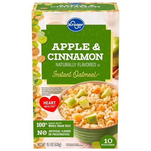 Kroger Apple & Cinnamon Instant Oatmeal 10 ct