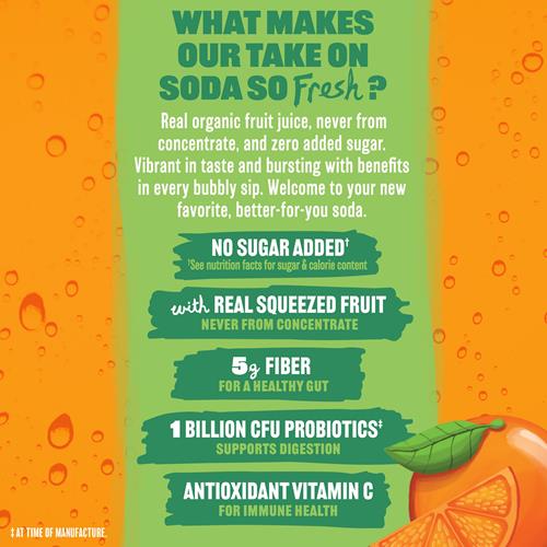 Evolution Fresh Organic Orange Squeeze Fruit Soda, 12 Fz