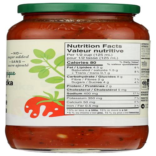 Whole Foods Market Organic Creamy Vodka Pasta Sauce, 25 Ounce