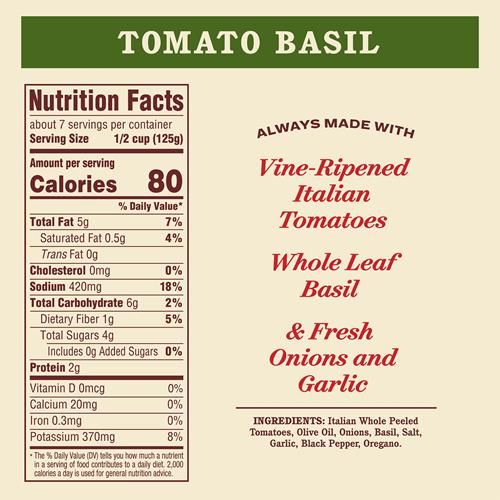 Raos Homemade Tomato Basil Sauce, 2 Lb, 32 Oz