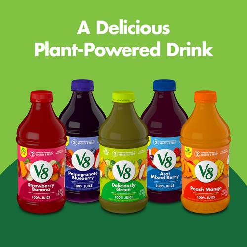 V8 Peach Mango 100% Fruit And Vegetable Juice, 46 Fl Oz Bottle