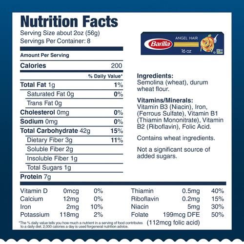 Barilla Angel Hair Pasta, 16 Oz. Box - Non-Gmo Pasta Made With Durum Wheat Semolina - Kosher Certified Pasta