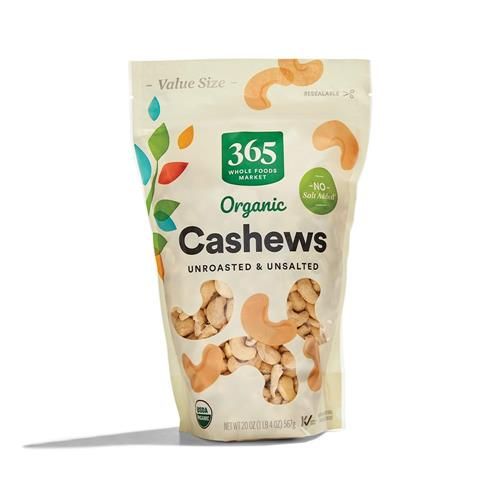 Whole Foods Market, Organic Cashews, Unroasted And Unsalted, Value Size, 20 Ounce