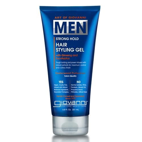 Giovanni Men’S Hair Styling Gel, 6.8 Oz., With Ginseng And Eucalyptus, Slicks Hair, Defines Style & Controls Frizz, Provides Shine, Vegan-Friendly, Men’S Cedarwood Collection For All Hair Types -