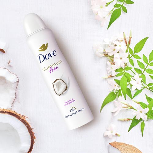 Dove 0% Aluminum Deodorant Spray Coconut & Pink Jasmine For 48 Hour Protection Aluminum Free Deodorant 4 Oz