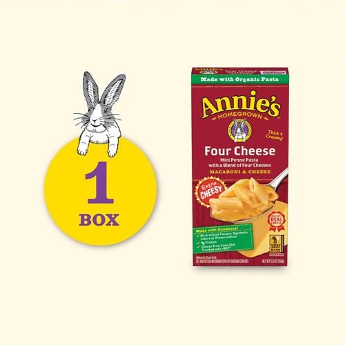 Annie’S Four Cheese Penne Macaroni And Cheese Dinner With Organic Pasta, 5.5 Oz