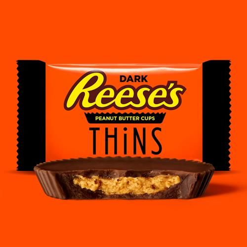 Reeses Thins Dark Chocolate Peanut Butter Cups, Candy Share Pack, 7.37 Oz