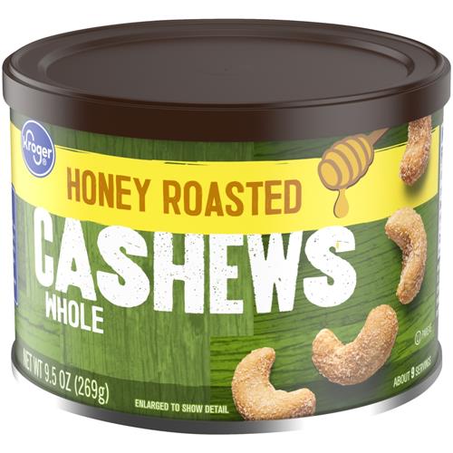 Kroger Whole Honey Roasted Cashews 9.5 oz