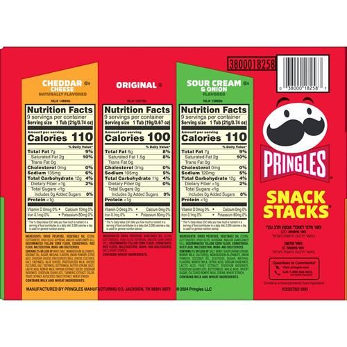 Pringles Potato Crisps Chips, On-The-Go Snacks, Snack Stacks, Variety Pack, 19.3Oz Box (27 Cups)??
