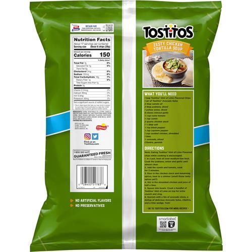 Tostitos Hint Of Lime Bitesize Rounds Party Size, 17Oz