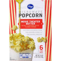 Kroger Movie Theater Butter Microwave Popcorn 6 ct / 3 oz