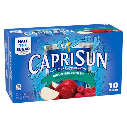 Capri Sun Mountain Cooler Mixed Fruit Naturally Flavored Kids Juice Drink (10 Ct Box, 6 Fl Oz Pouches)
