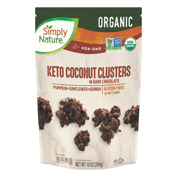 Simply Nature Organic  Keto Dark Chocolate Coconut Clusters, 10 oz
