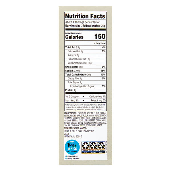 Savoritz Rosemary Flatbread Cracker, 5 oz