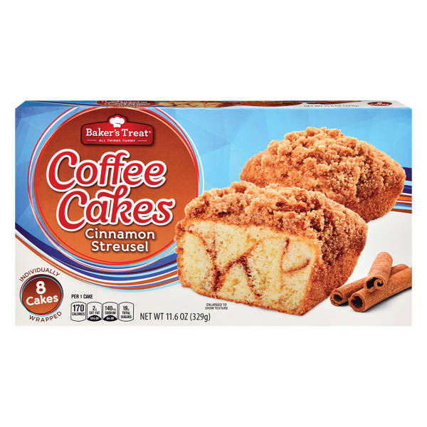 Baker's Treat Cinnamon Streusel Cakes, 8 count