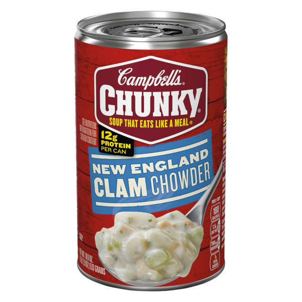 Campbell's Chunky New England Clam Chowder Soup, 18.8 oz Can