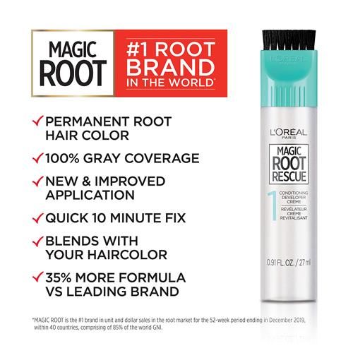 Loreal Paris Magic Root Rescue 10 Minute Root Hair Coloring Kit, Permanent Hair Color With Quick Precision Applicator, 100 Percent Gray Coverage, 5 Medium Brown, 1 Kit