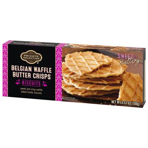 Private Selection Sweet & Buttery Belgian Waffle Butter Crisps Biscuits 3.52 oz