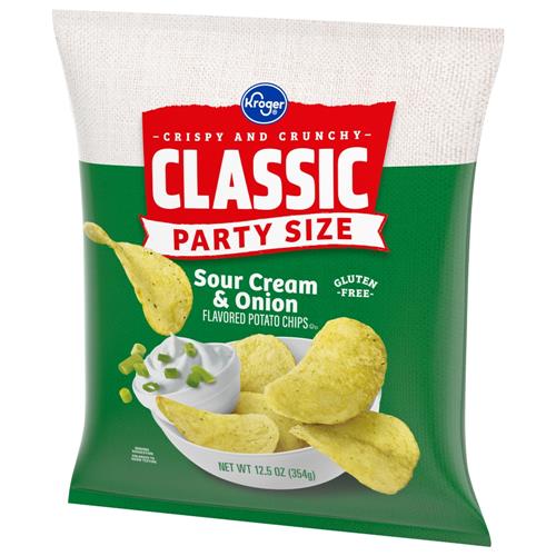 Kroger Sour Cream & Onion Potato Chips Party Size 12.5 oz