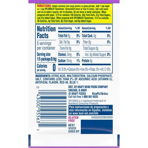 Kool-Aid Unsweetened Grape Powdered Drink Mix, 0.14 Oz. Packet