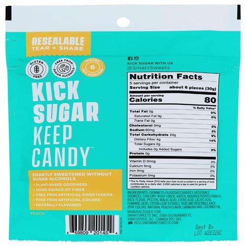 Smart Sweets Peach Rings, 5.3 Oz