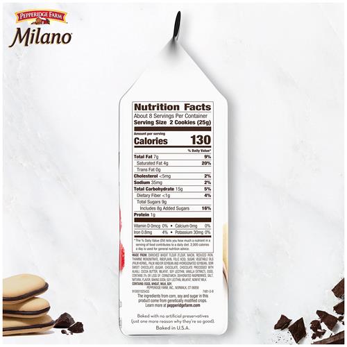 Pepperidge Farm Milano Cookies, Raspberry Chocolate, 7 Oz. Bag