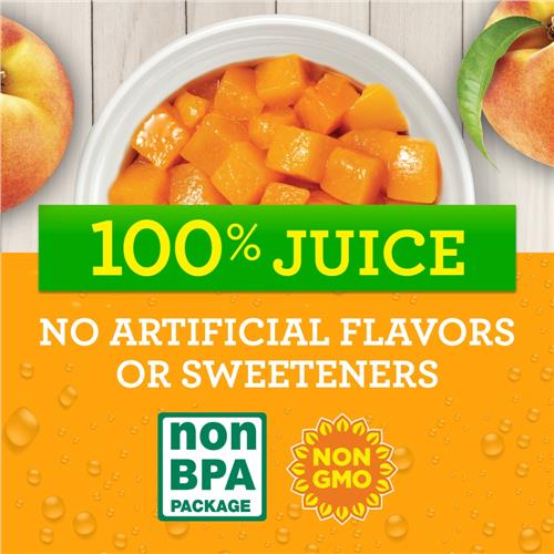 Kroger Yellow Cling Diced Peach Cups in 100% Juice 4 ct / 4 oz