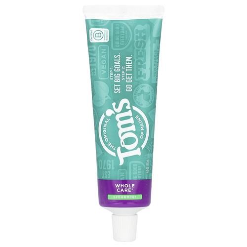 Toms Of Maine Whole Care Natural Toothpaste With Fluoride, Spearmint, 4 Oz. (Packaging May Vary)