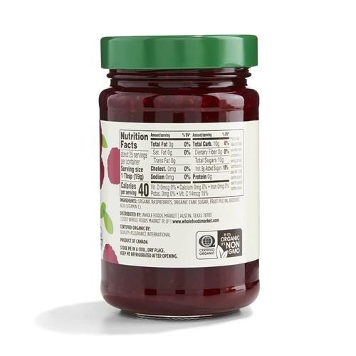Whole Foods Market Organic Raspberry Fruit Spread, 17 Oz