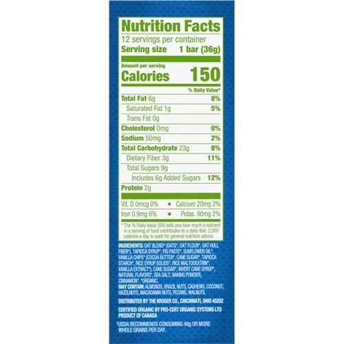 Simple Truth Organic Iced Oatmeal Cookie Baked Energy Bars 12 ct