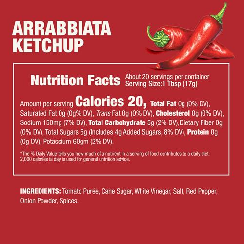 Rao’S Made For Home Spicy Arrabbiata Tomato Ketchup With Red Pepper, 12Oz Bottle