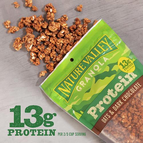 Nature Valley Protein Granola, Oats And Dark Chocolate Granola, Resealable Snack Pouch, 11 Oz