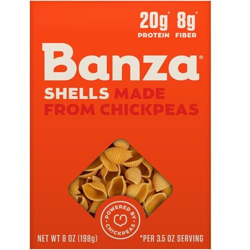 Banza Shells Pasta From Chickpeas - Gluten Free, High Protein, And Lower Carb Protein Shells Chickpea Pasta - 8Oz