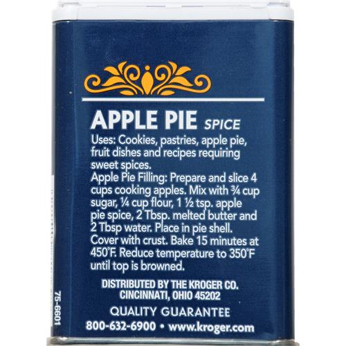 Kroger Apple Pie Spice 1.25 oz
