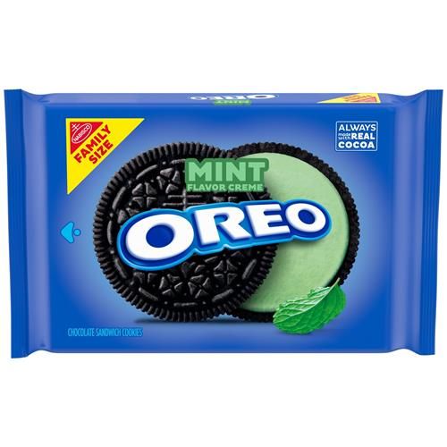 Oreo Mint Creme Chocolate Sandwich Cookies, Family Size, 18.71 Oz