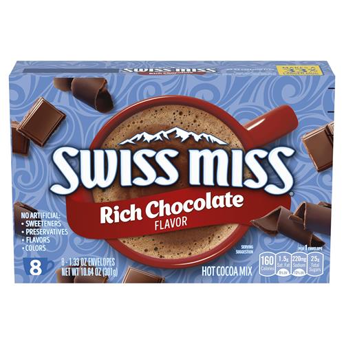 Swiss Miss Rich Chocolate Flavored Hot Cocoa Mix, 8 Count Hot Cocoa Packets
