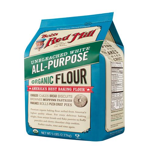 Bobs Red Mill, Flour Unbleached White All Purpose Organic, 80 Ounce
